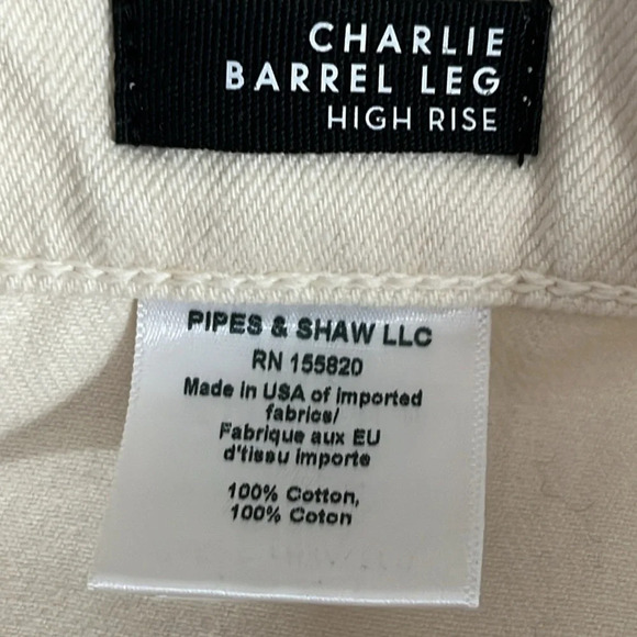 Veronica Beard Charlie High Rise Barrel Leg Jeans in Ecru - Size 31 - Picture 7 of 8